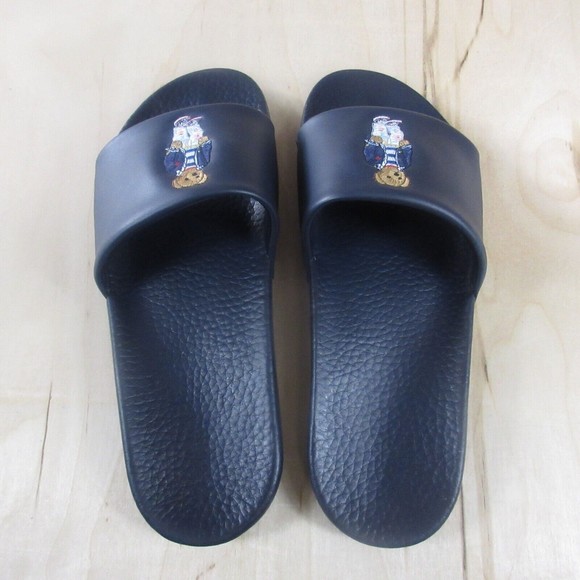 Polo Ralph Lauren BIG POLO BEAR Sandals Navy Blue Pool Slides Mens Size 11 main image 5